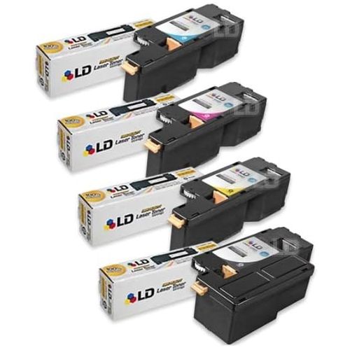  LD Products LD Compatible Toner Cartridge Replacement for Dell Color Laser 1250c, 1350, 1760 High Yield (Black, Cyan, Magenta, Yellow, 4 Pack)
