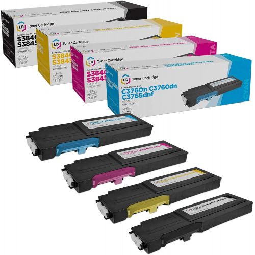  LD Products Compatible Toner Cartridge Replacements for Dell Color Laser C3760 C3765 Extra High Yield (331 8429 Black, 331 8432 Cyan, 331 8431 Magenta, 331 8430 Yellow, 4 Pack)