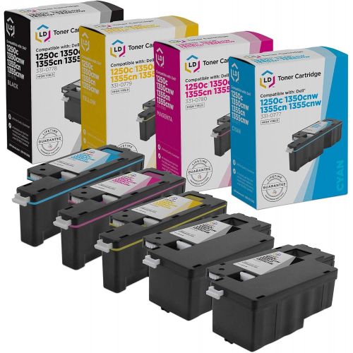  LD Products Compatible Toner Cartridge Replacement for Dell Color Laser C1760nw, C1765nf, C1765nfw, 1250C, 1350cnw, 1355cn, 1355cnw High Yield (2 Black, 1 Cyan, 1 Magenta, 1 Yellow