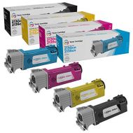 LD Products LD Compatible Alternatives to Dell 2135cn & 2130cn Set of 4 HY Replacement Laser Toner Cartridges: 1 each of Black T106C (330 1436), Cyan T107C (330 1437), Magenta T109C (330 1433)