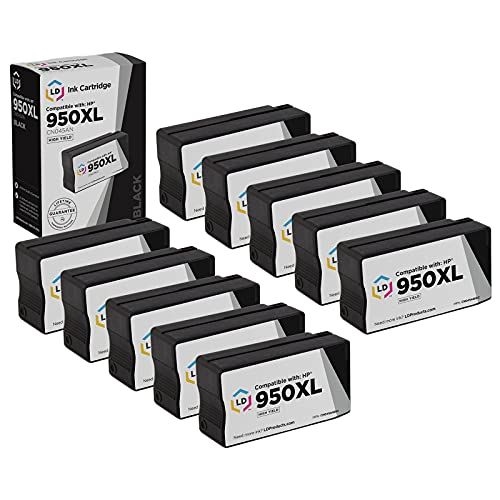  LD Products LD Compatible Ink Cartridge Replacement for HP 950XL CN045AN High Yield (Black, 10-Pack)