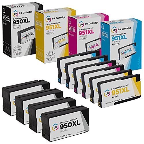  LD Products LD Compatible Ink Cartridge Replacements for HP 950XL & 951XL High Yield (4 Black, 2 Cyan, 2 Magenta, 2 Yellow, 10-Pack)