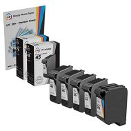 LD Products LD Remanufactured Ink Cartridge Replacements for HP 45 & HP 78 (4 Black, 1 Color, 5-Pack)