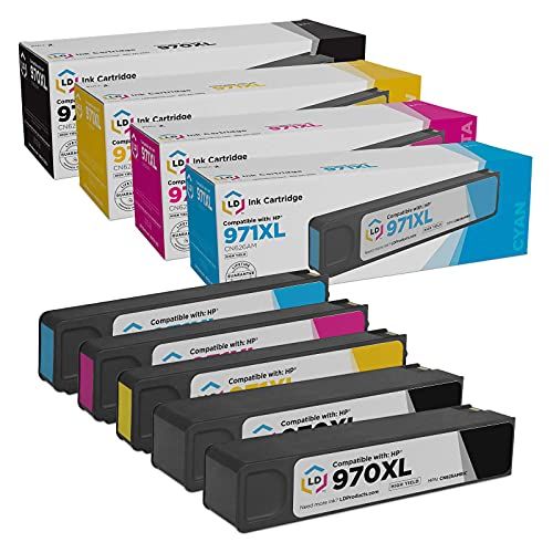  LD Products LD Remanufactured Ink Cartridge Replacements for HP 970XL & HP 971XL High Yield (2 Black, 1 Cyan, 1 Magenta, 1 Yellow, 5-Pack)