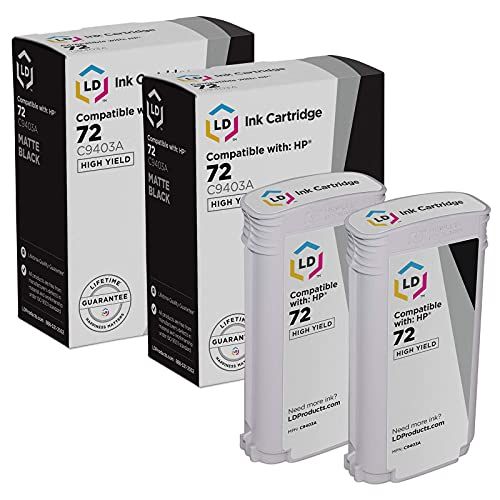  LD Products LD Remanufactured Ink Cartridge Replacement for HP 72 C9403A High Yield (Matte Black, 2-Pack)