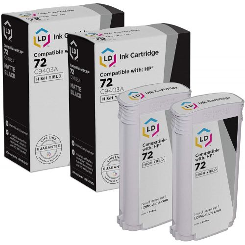  LD Products LD Remanufactured Ink Cartridge Replacement for HP 72 C9403A High Yield (Matte Black, 2-Pack)