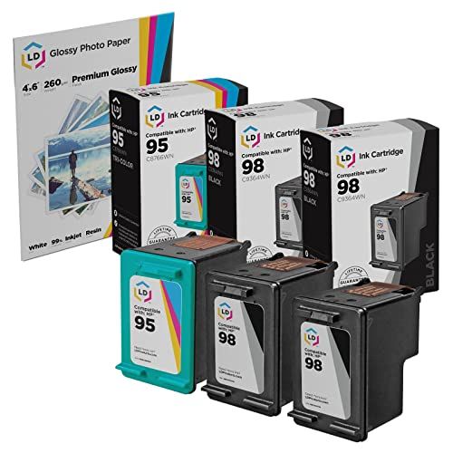  LD Products LD Remanufactured Ink Cartridge Replacements for HP 98 & HP 95 (2 Black, 1 Color, 3-Pack)