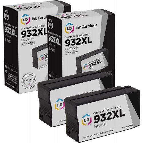  LD Products LD Compatible Ink Cartridge Replacement for HP 932XL CN053AN High Yield (Black, 2-Pack)