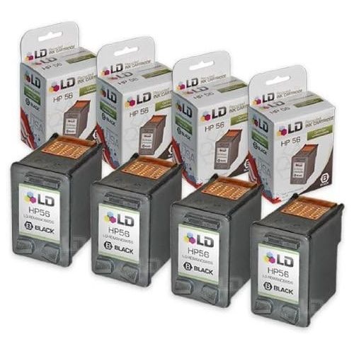  LD Products LD Remanufactured Ink Cartridge Replacement for HP 56 C6656AN (Black, 4-Pack)