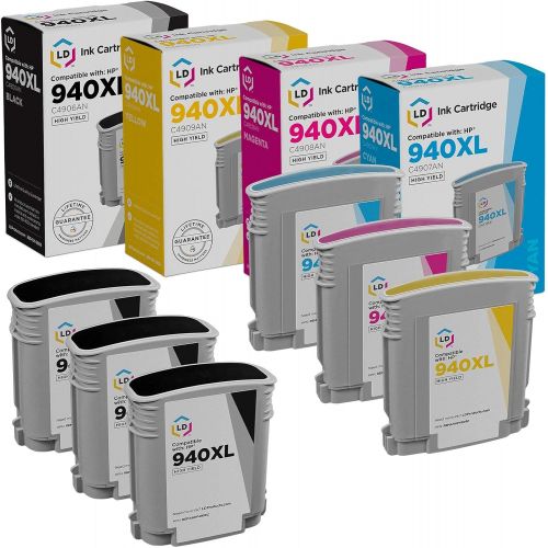  LD Products LD Remanufactured Ink Cartridge Replacement for HP 940XL High Yield (3 Black, 1 Cyan, 1 Magenta, 1 Yellow, 6-Pack)