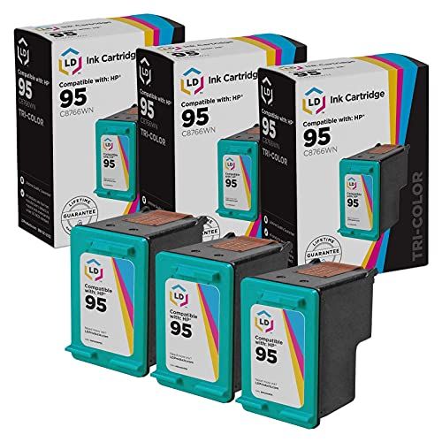  LD Products LD Remanufactured Ink Cartridge Replacement for HP 95 C8766WN (Tri Color, 3-Pack)