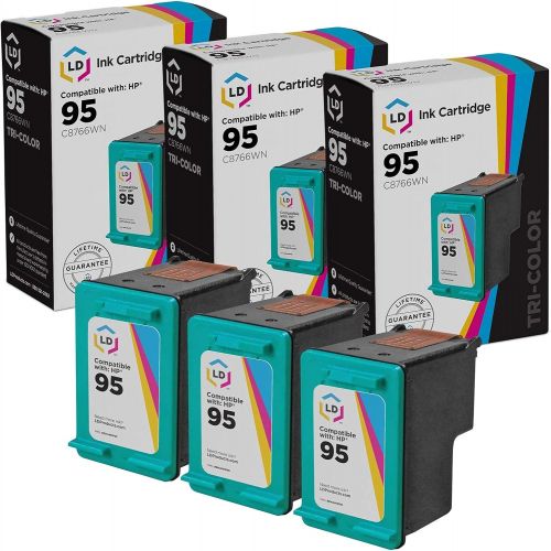  LD Products LD Remanufactured Ink Cartridge Replacement for HP 95 C8766WN (Tri Color, 3-Pack)