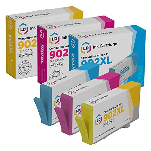  LD Products Compatible Ink Cartridge Replacements for HP 902XL High Yield (1 Cyan, 1 Magenta, 1 Yellow, 3-Pack)