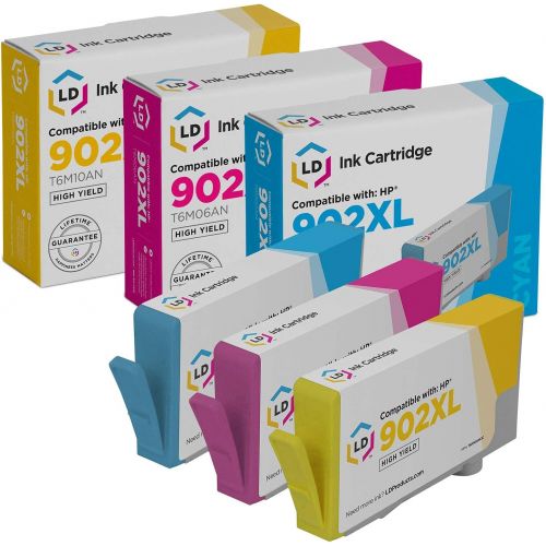  LD Products Compatible Ink Cartridge Replacements for HP 902XL High Yield (1 Cyan, 1 Magenta, 1 Yellow, 3-Pack)