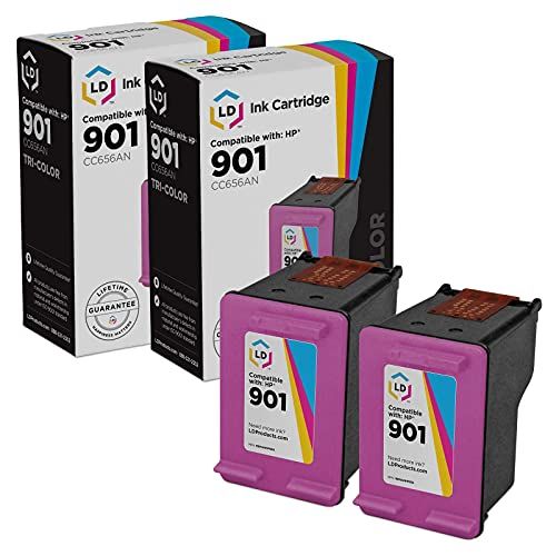  LD Products LD Remanufactured Ink Cartridge Replacement for HP 901 CC656AN (Color, 2-Pack)