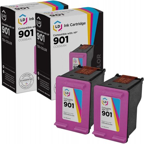  LD Products LD Remanufactured Ink Cartridge Replacement for HP 901 CC656AN (Color, 2-Pack)