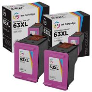 LD Products LD Remanufactured Ink Cartridge Replacement for HP 63XL F6U63AN High Yield (Color, 2-Pack)