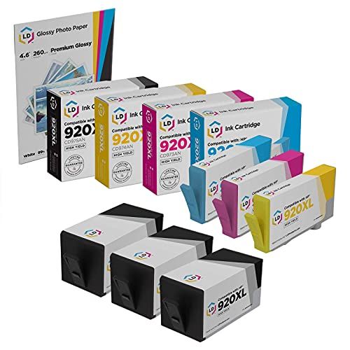  LD Products LD Compatible Ink Cartridge Replacement for HP 920XL High Yield (3 Black, 1 Cyan, 1 Magenta, 1 Yellow, 6-Pack)