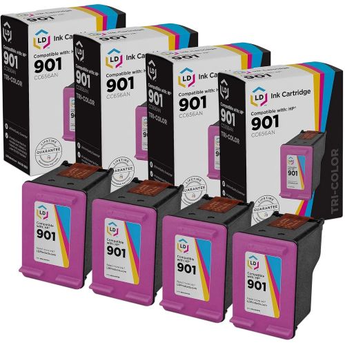  LD Products LD Remanufactured Ink Cartridge Replacement for HP 901 CC656AN (Color, 4-Pack)
