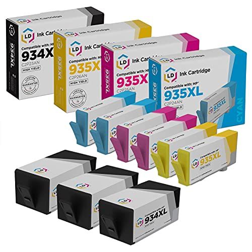  LD Products LD Compatible Ink Cartridge Replacement for HP 934XL & HP 935XL High Yield (3 Black, 2 Cyan, 2 Magenta, 2 Yellow, 9-Pack)