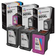 LD Products LD Remanufactured Ink Cartridge Replacement for HP 901XL & 901 High Yield (2 Black, 1 Color, 3-Pack)