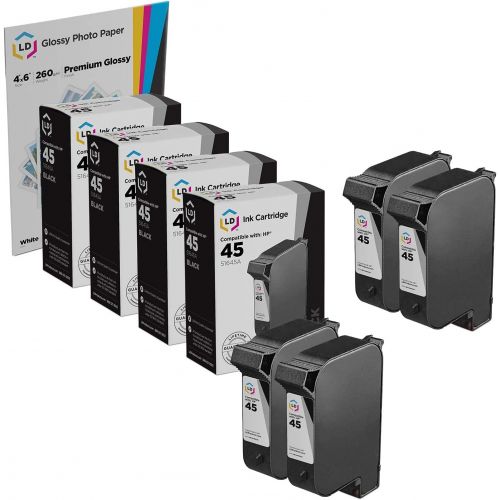  LD Products LD Remanufactured Ink Cartridge Replacements for HP 45 51645A (Black, 4-Pack)