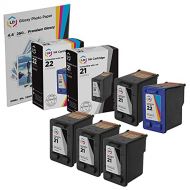 LD Products LD Remanufactured Ink Cartridge Replacement for HP 21 & 22 (4 Black, 1 Color, 5-Pack)