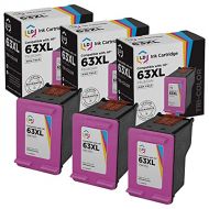 LD Products LD Remanufactured Ink Cartridge Replacement for HP 63XL F6U63AN High Yield (Color, 3-Pack)