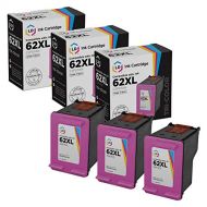LD Products LD Remanufactured Ink Cartridge Replacement for HP 62XL C2P07AN High Yield (Color, 3-Pack)