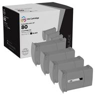 LD Products LD Remanufactured Ink Cartridge Replacements for HP 80 C4871A (Black, 4-Pack)