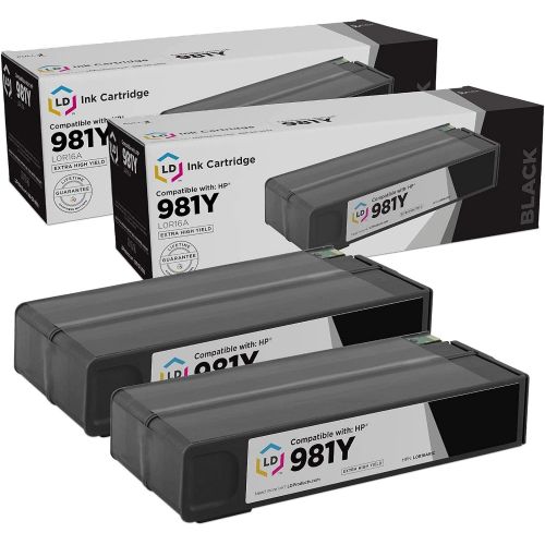  LD Products LD Remanufactured Printer Ink Cartridge Replacement for HP 981Y L0R16A Extra High Yield (Black, 2-Pack)