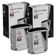 LD Products LD Remanufactured Ink Cartridge Replacement for HP 82 CH565A (Black, 2-Pack)