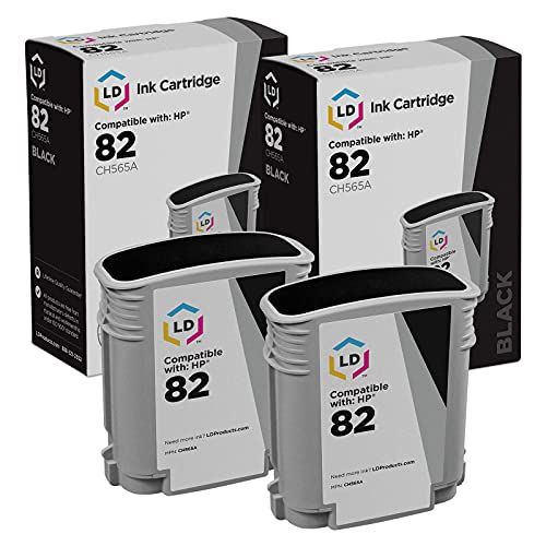  LD Products LD Remanufactured Ink Cartridge Replacement for HP 82 CH565A (Black, 2-Pack)