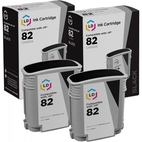  LD Products LD Remanufactured Ink Cartridge Replacement for HP 82 CH565A (Black, 2-Pack)