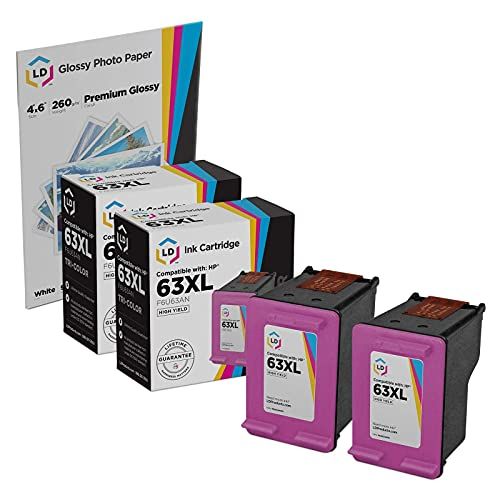  LD Products LD Remanufactured Ink Cartridge Replacement for HP 63XL F6U63AN High Yield (Color, 2-Pack)