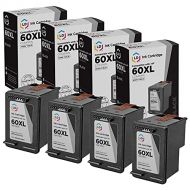LD Products LD Remanufactured Ink Cartridge Printer Replacements for HP 60XL CC641WN High Yield (Black, 4-Pack)