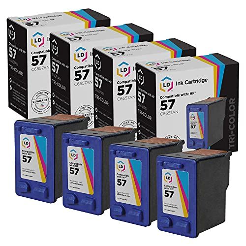  LD Products LD Remanufactured Ink Cartridge Replacement for HP 57 C6657AN (Color, 4-Pack)