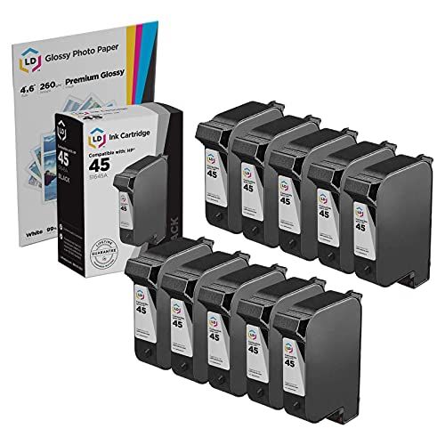  LD Products LD Remanufactured Ink Cartridge Replacements for HP 45 51645A (Black, 10-Pack)