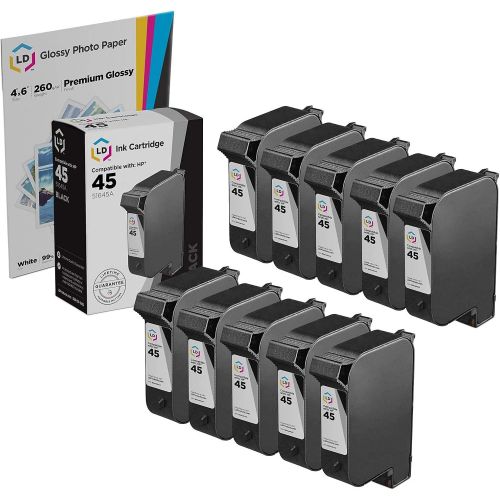  LD Products LD Remanufactured Ink Cartridge Replacements for HP 45 51645A (Black, 10-Pack)