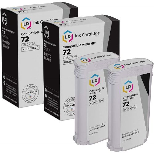  LD Products LD Remanufactured Ink Cartridge Replacement for HP 72 C9370A High Yield (Photo Black, 2-Pack)