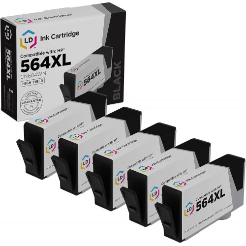  LD Products LD Compatible Ink Cartridge Replacement for HP 564XL CN684WN High Yield (Black, 5-Pack)