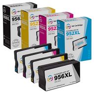 LD Products Compatible Ink Cartridge Replacements for HP 952XL & HP 956XL High Yield (1 L0R39AN Black, 1 L0S61AN Cyan, 1 L0S64AN Magenta, 1 L0S67AN Yellow, 4-Pack)