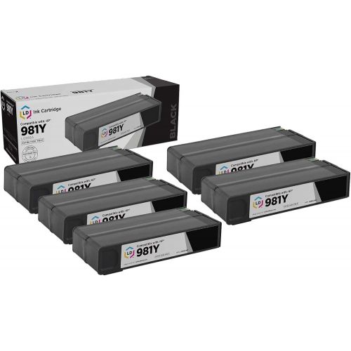  LD Products LD Remanufactured Ink Cartridge Replacement for HP 981Y L0R16A Extra High Yield (Black, 5-Pack)