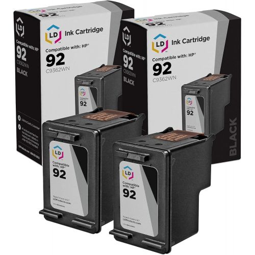 LD Products Remanufactured Ink Cartridge Replacement for HP 92 C9362WN (Black 2-Pack) for Desk Jet: 5420 5440 5443 Photo Smart: 7850 C3110 C3125 C3183 C3190 Office Jet: 6304 6308 6