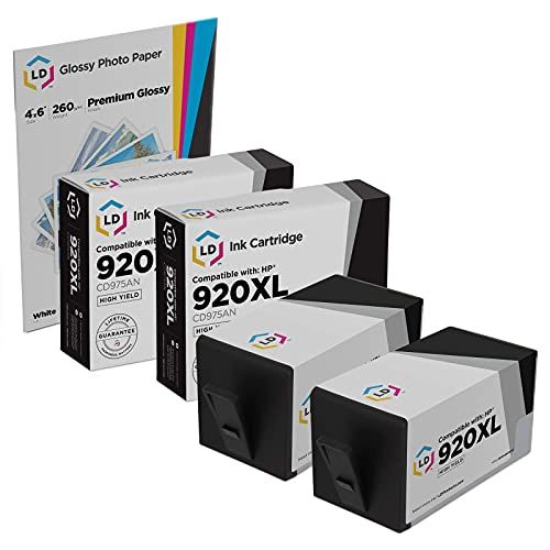  LD Products LD Compatible Ink Cartridge Replacement for HP 920XL CD975AN High Yield (Black, 2-Pack)