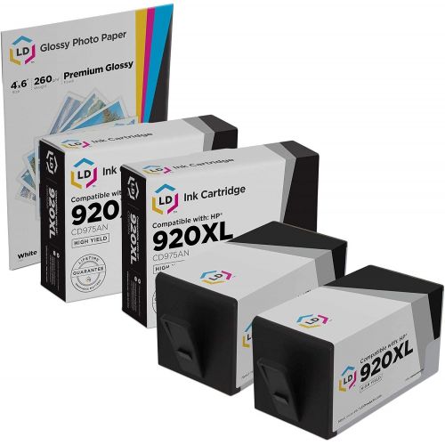  LD Products LD Compatible Ink Cartridge Replacement for HP 920XL CD975AN High Yield (Black, 2-Pack)