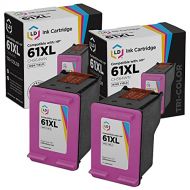 LD Products LD Remanufactured Ink Cartridge Replacement for HP 61XL CH564WN High Yield (Tri Color, 2-Pack)