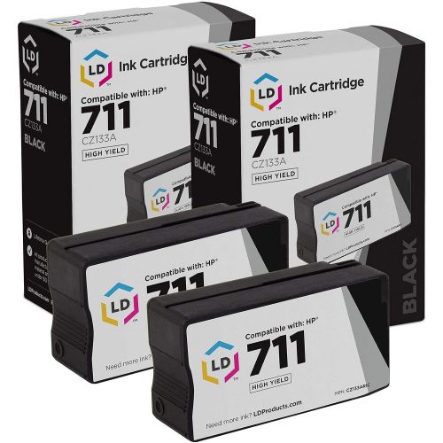  LD Products LD Remanufactured Ink Cartridge Replacement for HP 711 CZ133A High Yield (Black, 2-Pack)