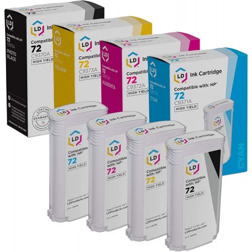  LD Products LD Remanufactured Ink Cartridge Replacement for HP 72 High Yield (Photo Black, Cyan, Magenta, Yellow, 4-Pack)