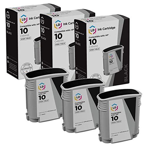 LD Products LD Remanufactured Ink Cartridge Replacement for HP 10 C4844A High Yield (Black, 3-Pack)